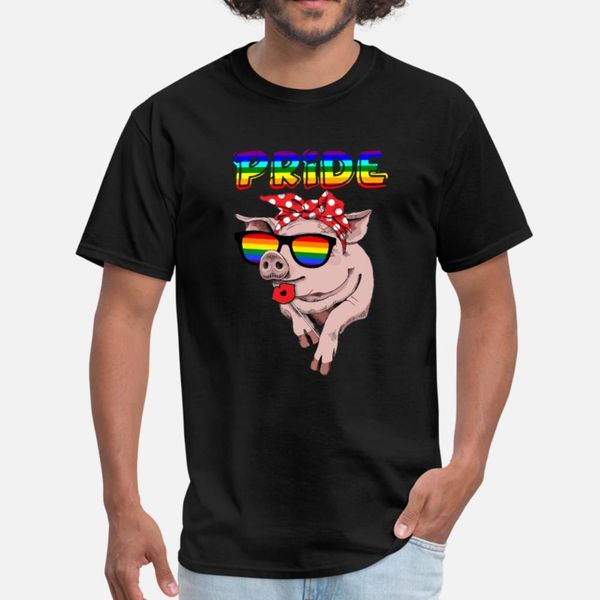

pig rainbow flag sunglasses gay pride lgbt t shirt men designs tee shirt o neck male loose building summer vintage shirt
