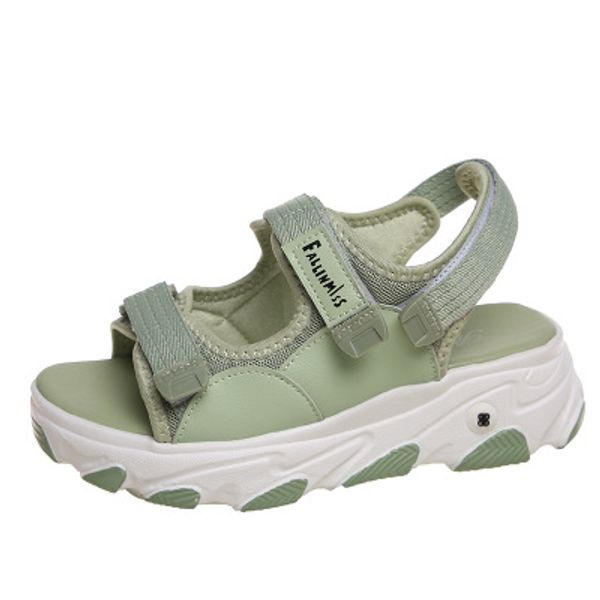 

casual sports sandals women 2020 summer new style sponge cake thick-soled fashion extra large casual sandals, Black