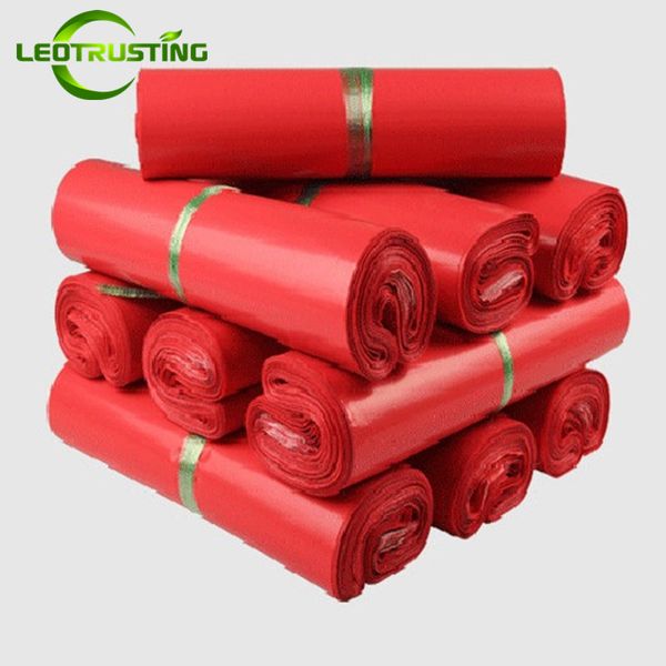 

leotrusting red poly mailing adhesive envelope bags bolsa gift packaging bags plastic mailer red wedding gift safty shipping bag