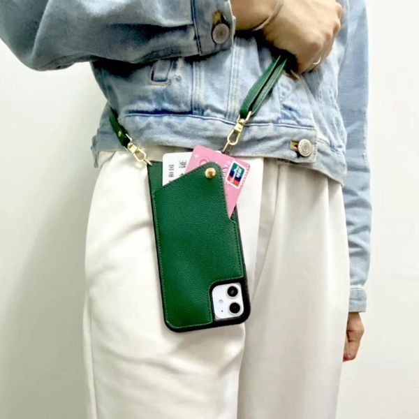 

crossbody long chain phonecase credit card wallet case for iphone 11 pro max xr xs max 7 8 6s plus leather soft cover with strap