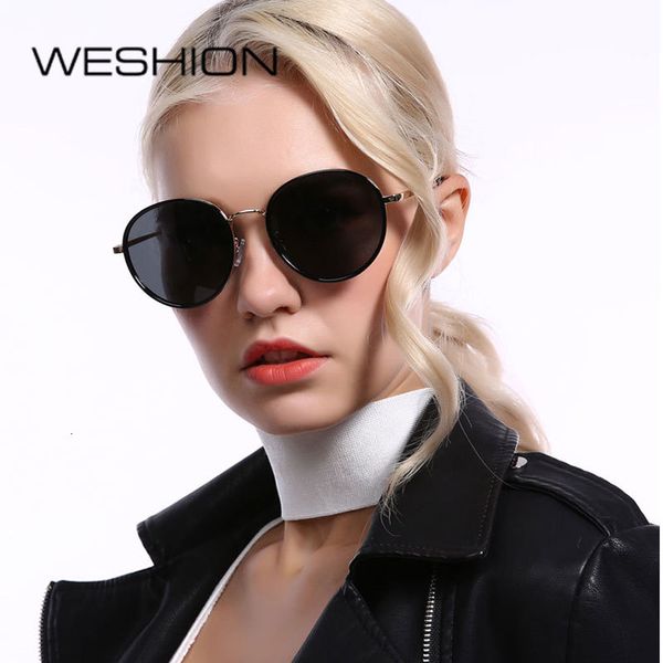 

sunglasses women polarized 2019 round brand designerladies cateye mirror polaroid sun glasses fashion oculos lunette de solei uv, White;black