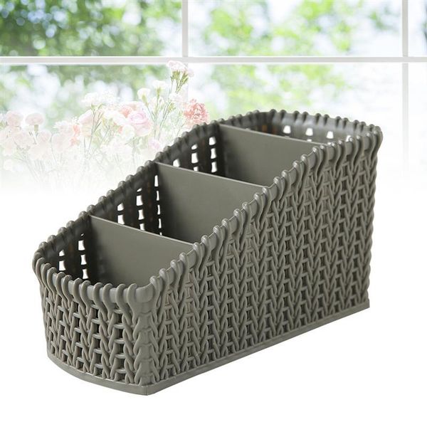

rattan makeup deskcosmetics basket box office storage imitation debris control grids remote organizer 4 plastic qiuei home2001