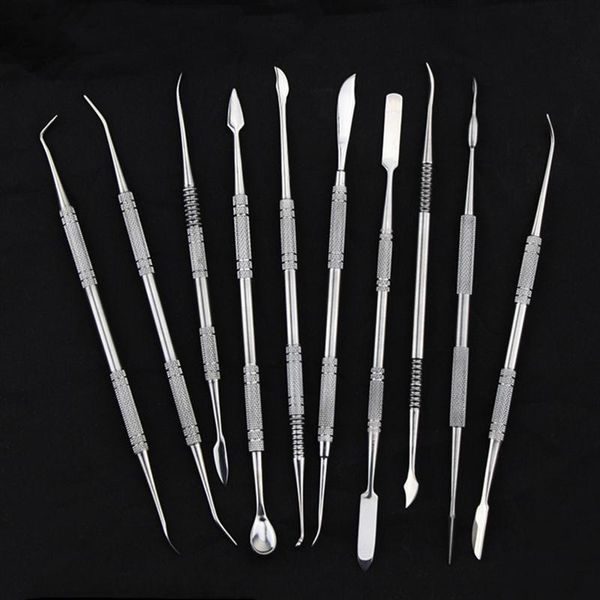 

trendy stainless fashion 10pcs tools clay pick pottery steel set carvers wax u spatula sculpture fyned home2001