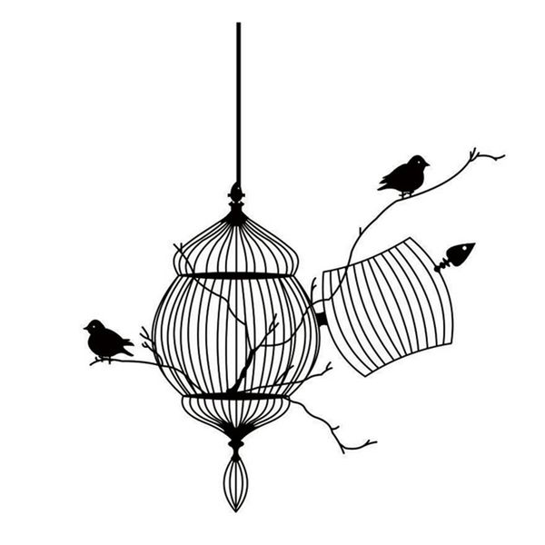 

wall sticker home decor bird cage and bird pattern bedroom sofa backdrop