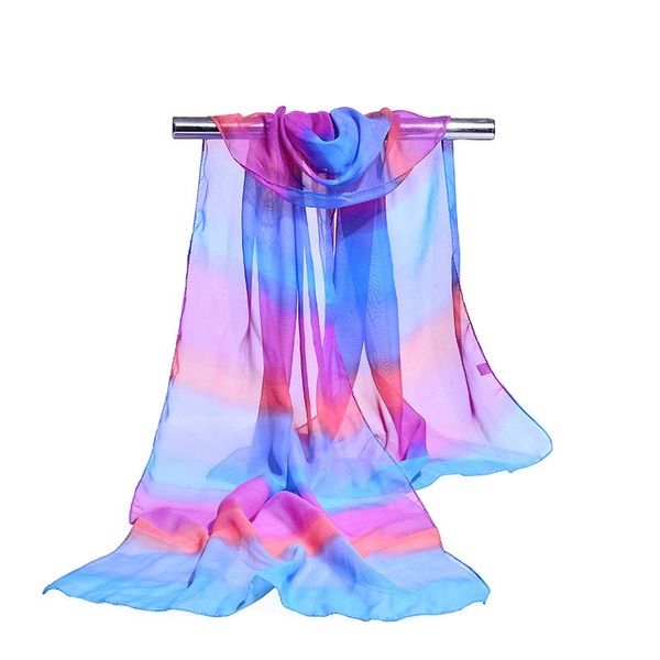 

160*50 cm fashion simulation silk chiffon striped scarves wild fashion rainbow shawl sunscreen print floral scarf scarves, Blue;gray