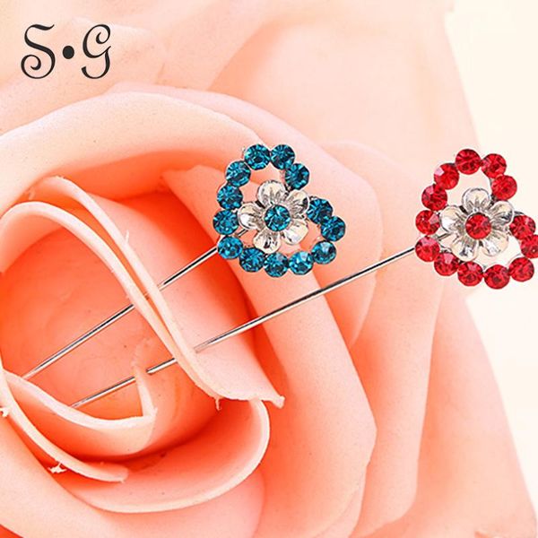 

wholesale 12pcs/pack pin heart crystal women safety scarf pin new hijab pins rhinestone muslim hijab brooches women brooch, Gray