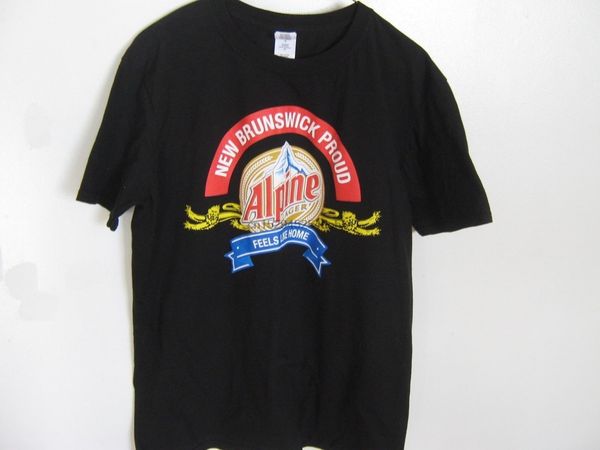 

new brunswick proud alpine lager beer fashion men short sleeve t-shirt