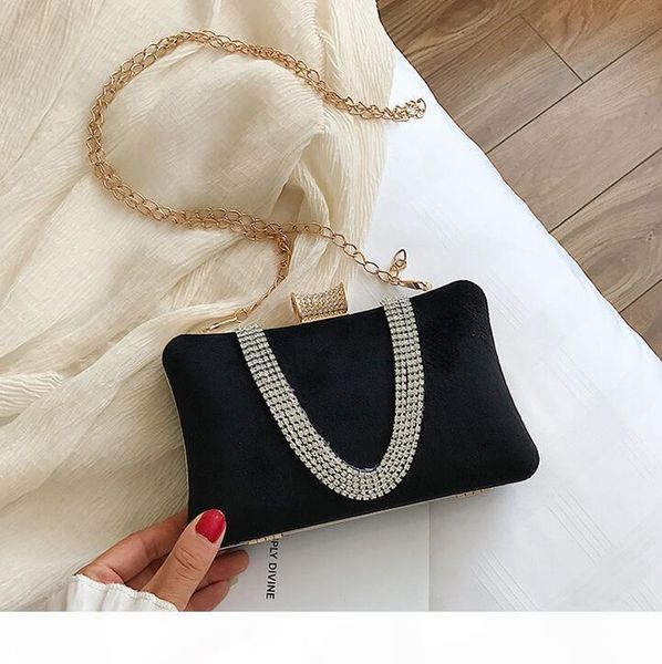 

designer-factory wholesale women handbag winter new velvet chain bag sweet lady diamond dinner bag foreign gas diamond hard box clutch bag