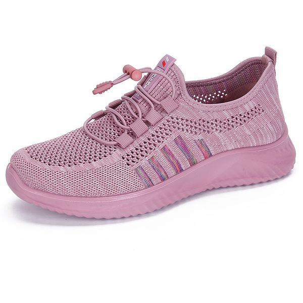 

2020 new listing women's mesh flat shoes slip-on casual shoes for woman walking stripe sneakers loafers soft, Black