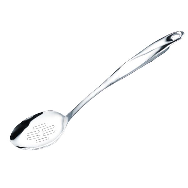 

hanging perforated long handle slotted spoon buffet tableware stainless steel