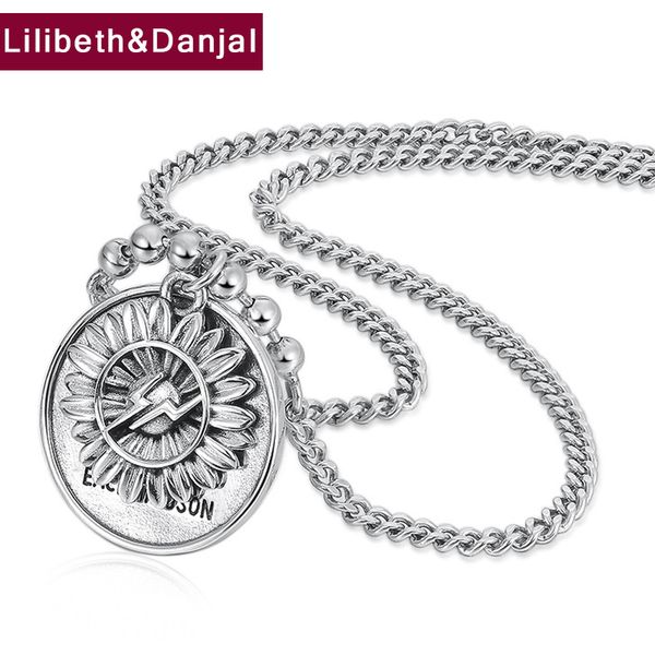 

daisy letter necklace pendant pure 925 sterling silver chrysanthemum women necklace fine jewelry collier femme 2020 arrival n012