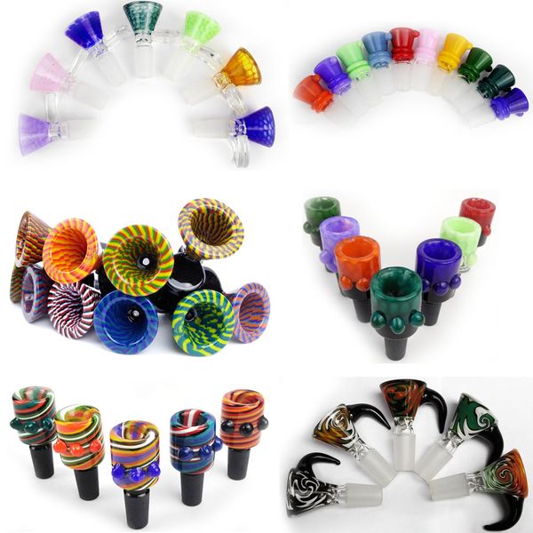 

14mm male glass bowl tobacco wig wag slide bowl piece for glass water bongs dab rigs multi styles