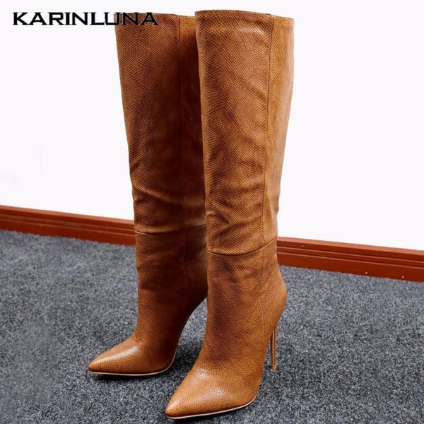 

brand new for dropship plus size 43 thin high heels brand new knee high party boots women shoes, Black