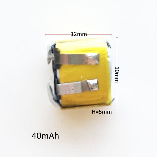 Модель: 501012 3.7V 40 мАч Небольшой размер Lipo аккумуляторная батарея литий-полимерные батареи клетки для MP3 Bluetooth гарнитура наушников