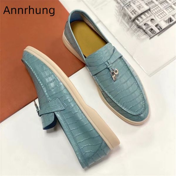 

sewing genuine leather casual shoes woman round toe slip-on loafers flat heel fringed metal decor runway shoes women, Black