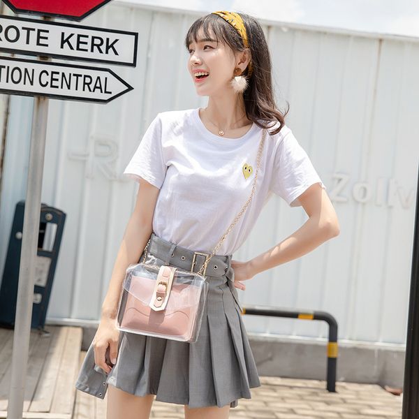 

women's bag 2020 summer transparent bag small square shoulder messenger ladies jelly chain