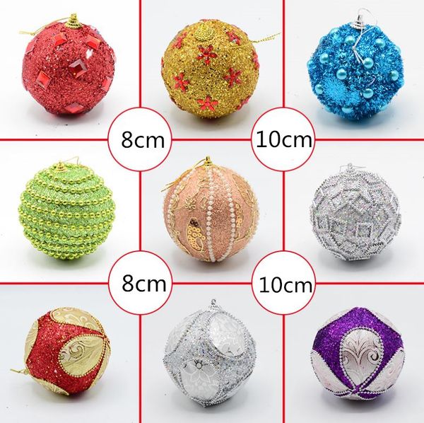 

new 2pc 8cm/10cm christmas ball rhinestone glitter balls balls christmas ornaments party wedding home decor