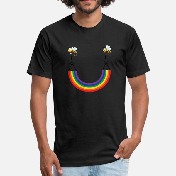 

bee proud lgbt t shirt men designing cotton plus size 3xl pattern cute building summer leisure shirt