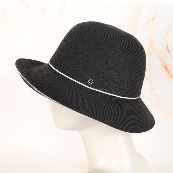 

woman 2021 new fashion summer grass braid hats straw hats contrast tape nice quality soft selling 6, Blue;gray