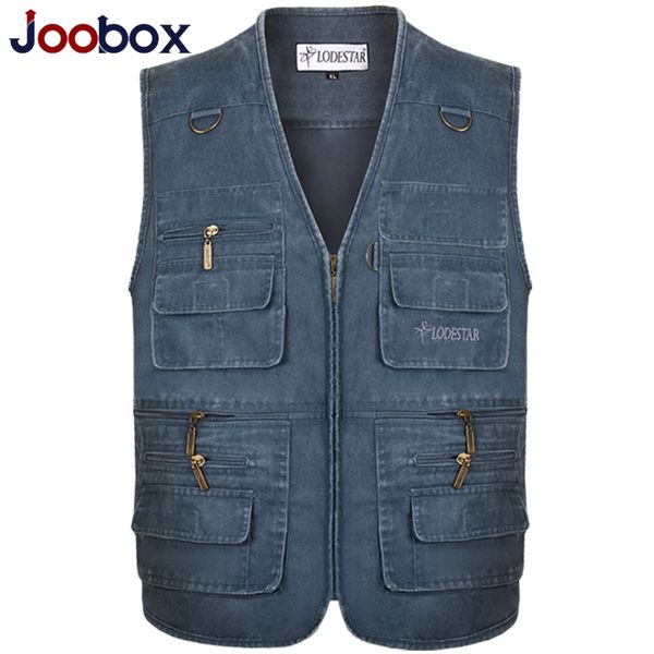 

luxury fishing vest male with many pockets men sleeveless jacket blue waistcoat work vests outdoors vest plus large size 6xl 7xl, Black;white