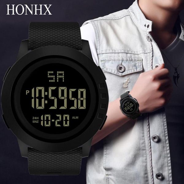 

heouty men sport watches waterproof sports led digital watch men fashion wrist watch relogio masculino c1, Slivery;brown