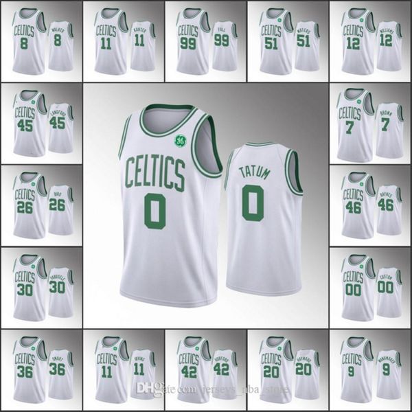

мужчины kemba walker jayson бостон татум джейлен браун грант уильямс celtics 2020 ассоциация белого заказ джерси, Black;red