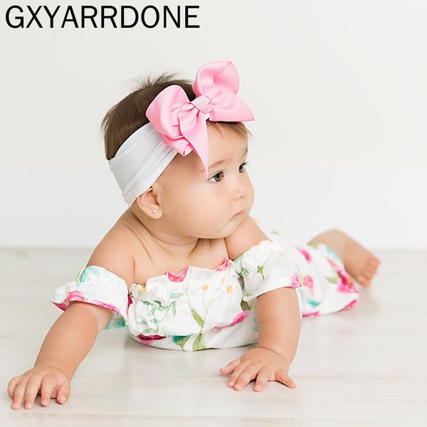 

10pcs 2020 new newborn nylon baby headband toddler infant bow hairband baby headband turban bow hair accessory, Slivery;white