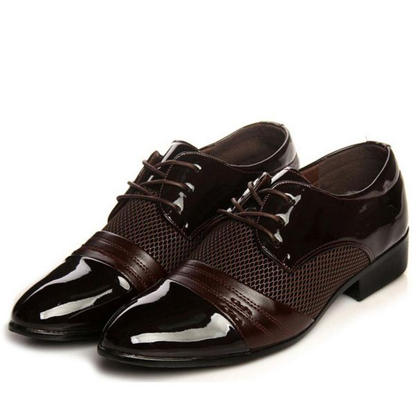 

мужская мода pu кожа oxfords обувь лето остроконечные toe оксфорд квартиры вскользь бизнесмены модельная обувь для карьеры офиса партии, Black