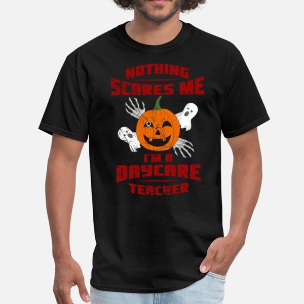

halloween daycare teacher nothing scares day care t shirt men design short sleeve round neck clothes interesting humor spring autumn