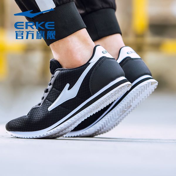 

erke men's running shoes forrest gump casual shoes summer 2020 light mesh breathable leather red sports t