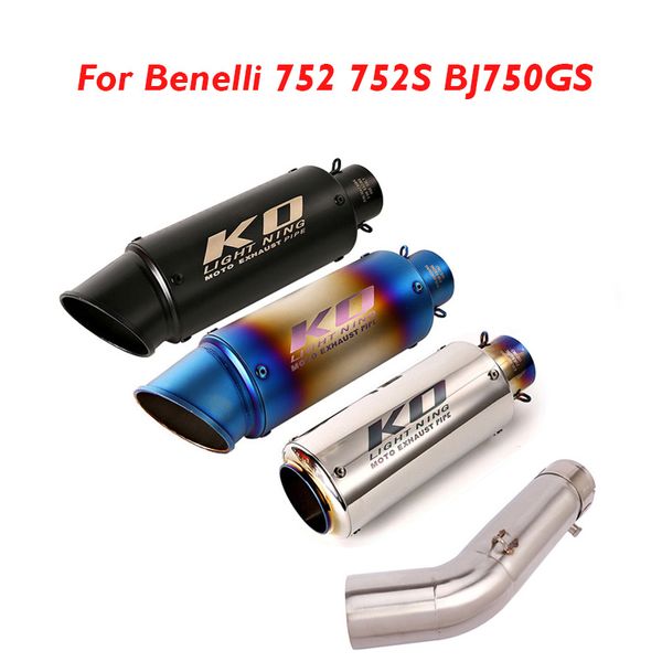 

slip on motorcycle exhaust system connector link tube muffler escape tip for benelli 752 752s bj750gs