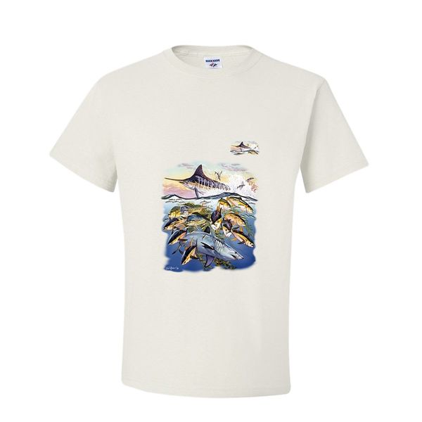

2019 fashion cotton tee shirt fashion saltwater sea fish shark marlin skipjack tuna t-shirt