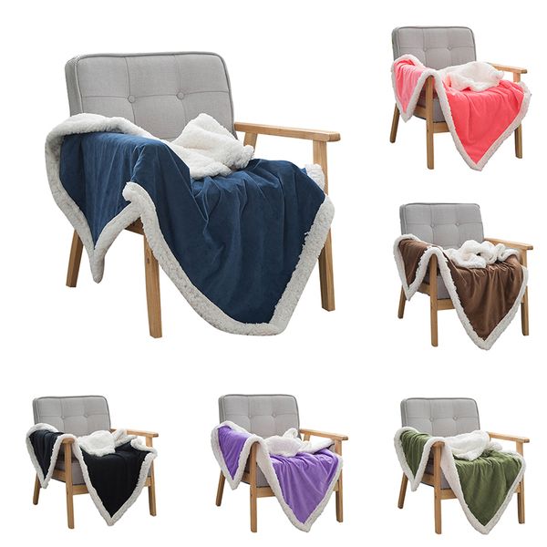 

6 solid colors throw blankets fleece for beds european thick sheet sherpa soft warm blanket cover winter weighted sofa blankets