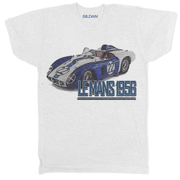 

2019 summer men tee shirt le mans 1956 race mcqueen retro classic biker racer car white t shirt сшитой футболка