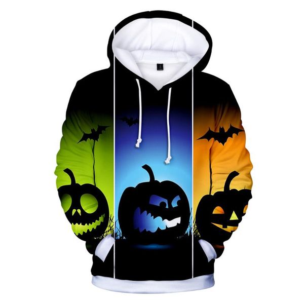 

men's hoodies & sweatshirts 3d halloween funny printing pattern couple boy girl hoodie long sleeve leisure fashion pocket, Black