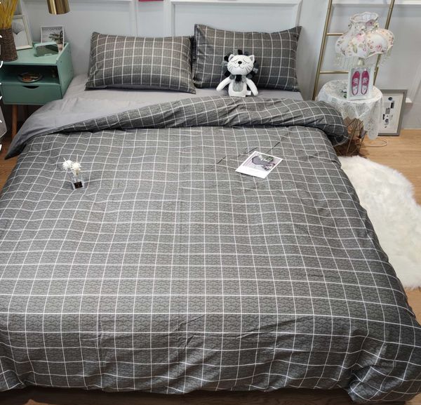 

хлопок постельного белье наборы плед печать пухового комплект крышка наволочка простыня размер королева современного пододеяльник кровать од