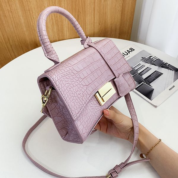 

crocodile pattern luxury tote bag 2020 fashion new high-quality pu leather women's designer handbag lock shoulder messenger bag