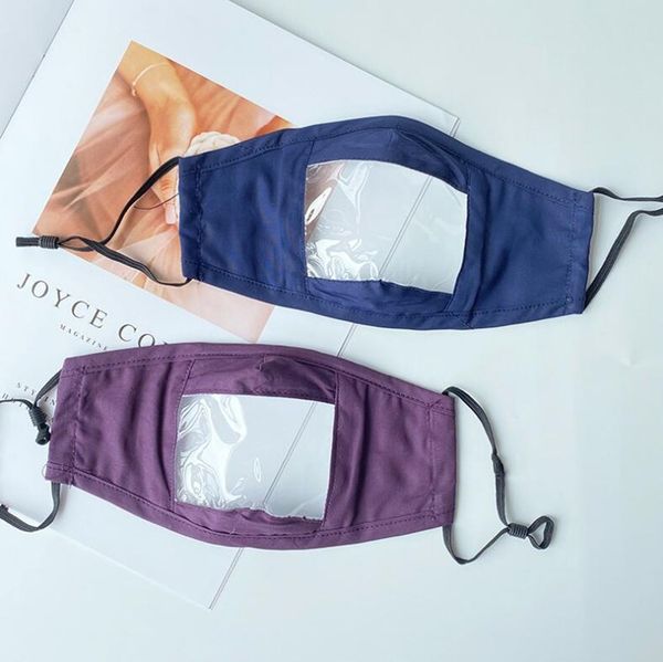 

transparent mask deaf face masks cotton plastic masks reusable anti fog haze woman man dwf704