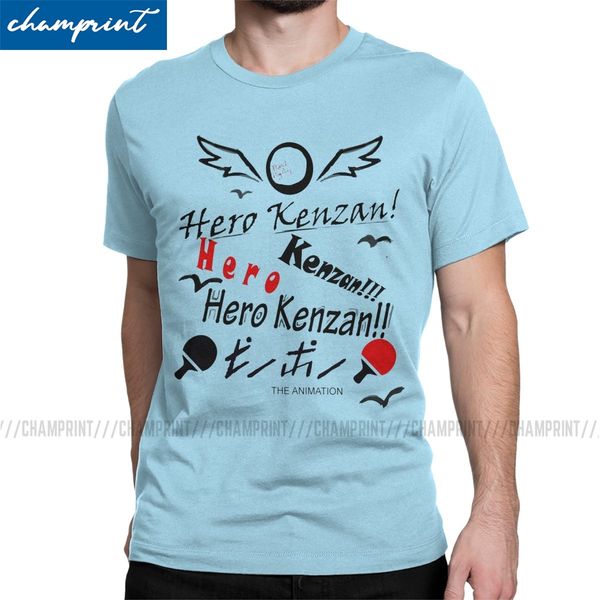 

men's hero kenzan t shirts ping pong the animation table tennis sports anime clothes funny crew neck tees new arrival t-shirt