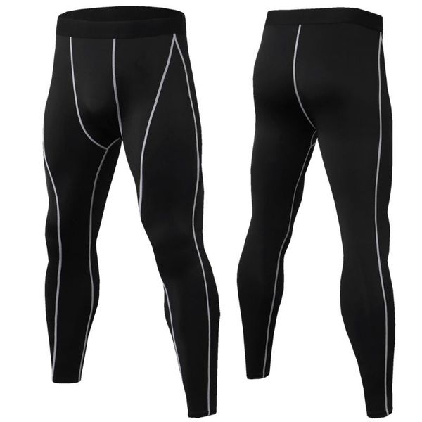 

men sports running compression tights tights fitness leggings sportswear long pants gym training pants skinny legging, Black;blue