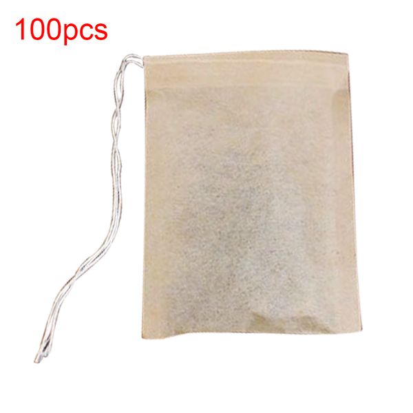 

100 pcs wood disposable tea bag filter herb home heat seal pouch strainer coffee