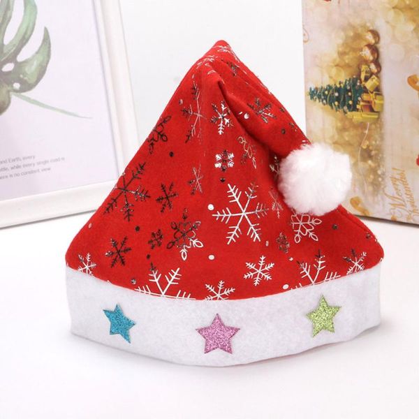 

1pcs santa flashing costume party red hat cap kids child christmas xmas party cute cap new year gifts decor #2