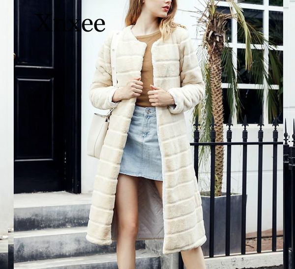 

2020 new women faux fur coat winter casual plus size fur jacket female thick warm overcoat women long sleeve 3xl, Black