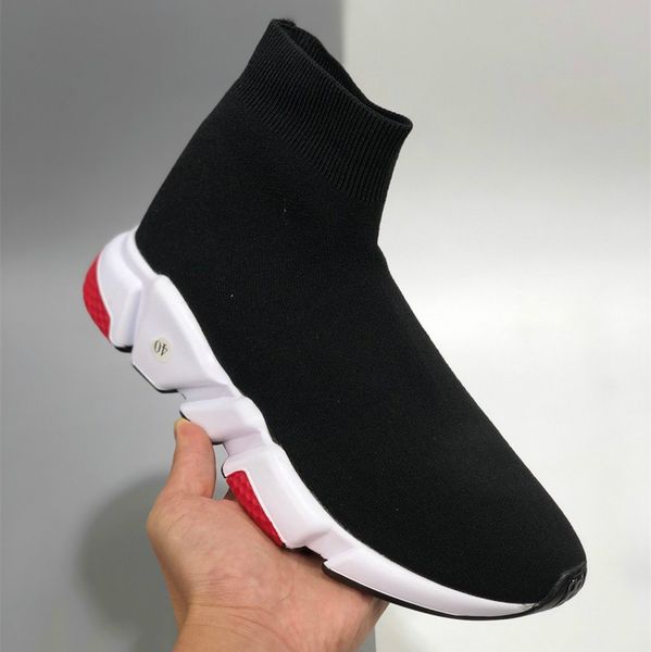 

letter print sneakers speed trainer black red triple black fashion flat sock men women casual shoes speed trainer runner