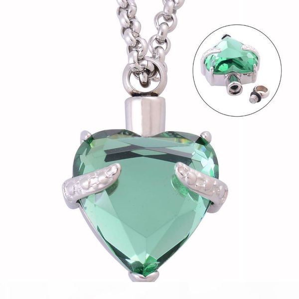 

heart cremation pendant necklace 316l stainless steel memory jewelry hair warter ashes urns keepsake 1029, Silver