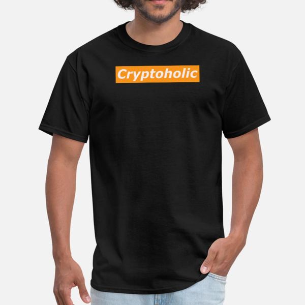 

cryptoholic i bitcoin and crypto lover t shirt men customize short sleeve crew neck male famous new fashion summer normal shirt