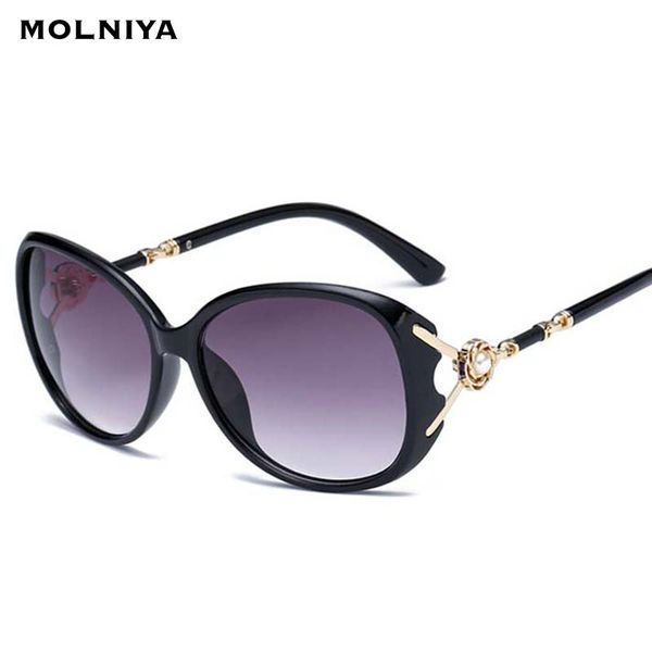 

new oval polarized light sunglasses fashion women pearl big frame sun glasses casual gradient lens eyewear uv400, White;black