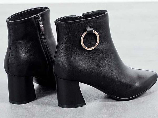 

fashion leather star women shoes woman leather short autumn winter ankle fashion brand women boots 03 p56, Black