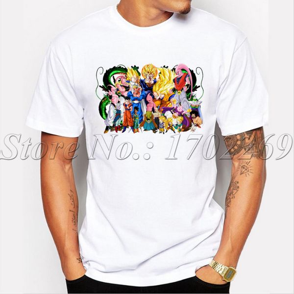 

dbz vegeta buu's/buu saga cell's saga goku and cell design men t-shirt super saiyan cartoon printed short sleeve cool tee