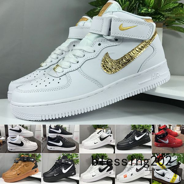 

new white x 1 low forces mca university blue mens running shoes sports fashion designer sneakers air one des chaussures shoes sbw2p